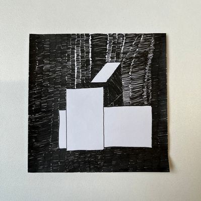 untitled | fine liner, paper | 9 x 9 cm | dada, surrealism, abstraction, geometry, constructivism, bauhaus