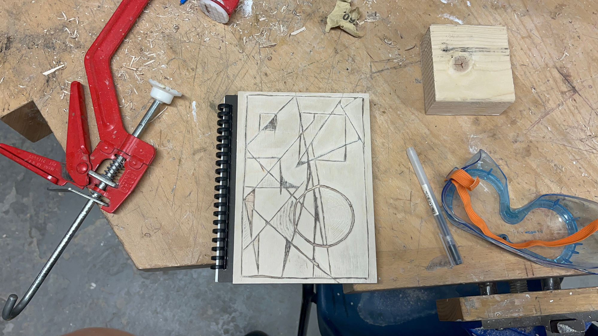 final after sanding | MDF wood board, dremel tool, hand carving tool, sanding paper | 16.02.2023 | doryeek