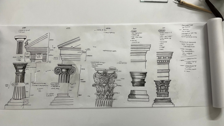 architectural order | column drawing| greek column, rome column, doric, ionic, corinthian, tuscan, composite | 27.02.2023 | doryeek
