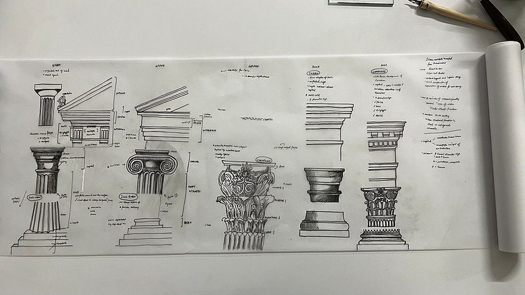 architectural order | column drawing| greek column, rome column, doric, ionic, corinthian, tuscan, composite | 27.02.2023 | doryeek