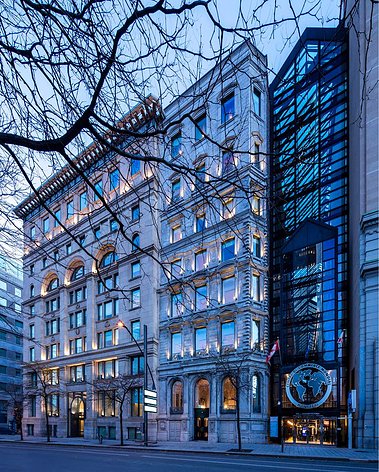 Exterior architecture photo of the Centre de Commerce Mondial in Montreal