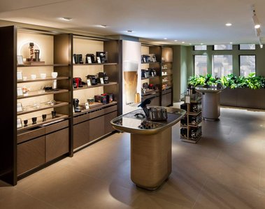 Interior architecture of Nespresso boutique in Montreal