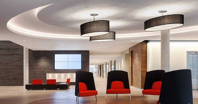 lounge area at the Agropur head offices in Ste-Julie