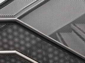 Detail photo of a staircase in a school