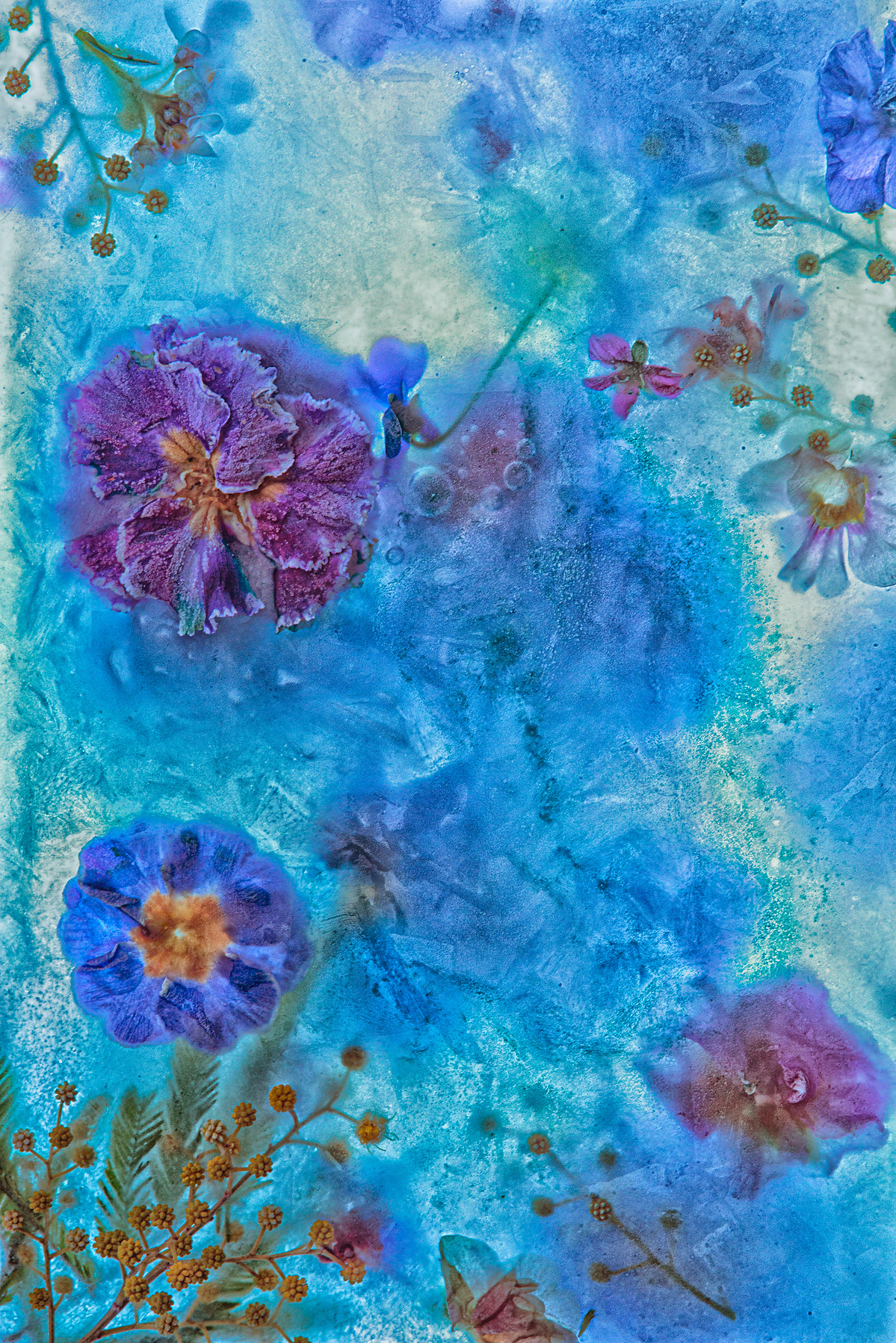 water the color of lapis filled with spring flowers