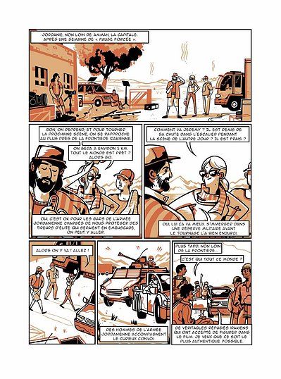 Planche de bande dessinée BD sur le film Démineurs de Kathryn Bigelow