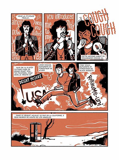 Planche de bande dessinée BD sur le groupe de stoner rock Kyuss