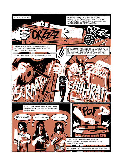 Planche de bande dessinée BD sur Pink Floyd