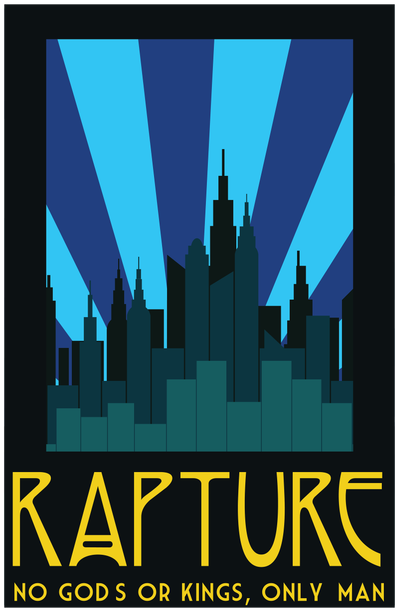 Rapture digital rendition, keeping the polaroid style but using a different font for the name of the city that's the same width as the poster to fill the white space