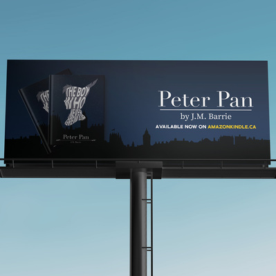 Peter Pan book specimen billboard mockup