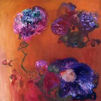"Special Event" 100x100cm oil painting by Irma Hameri