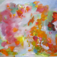 "Prediction"  by Irma Hameri, acrylic painting on canvas that is unreturned without compensation for artist from gallery that exhibited it in Art Palm Beach, 2016. 