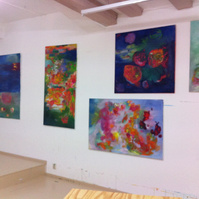 Painting of Irma Hameri in Open Ateliers, Westelijke Eilanden Amsterdam, 2015
