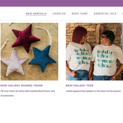 New Arrivals navigation dropdown  highlighting our survivors in our t-shirts and products along with the 12 days of deals promotion.