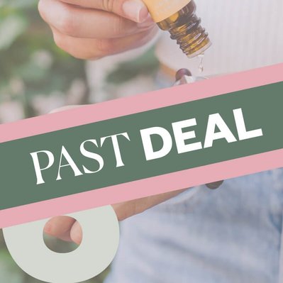 Woman dripping essential oil on bracelet with number 6 for the day of deal we are on plus a label stating - Past Deal. This means the sale has ended.