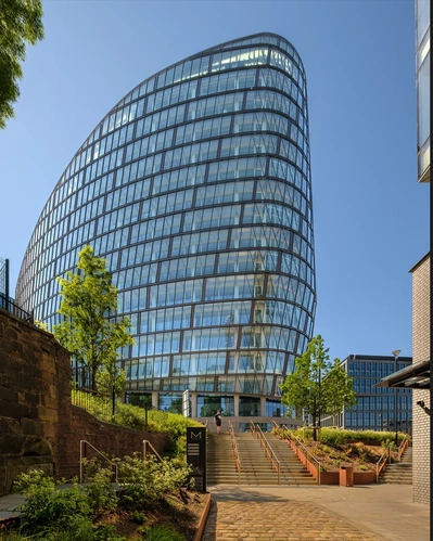 Stunning architectural photography of a mixed-use development project, captured by a professional interior design and architectural photographer.