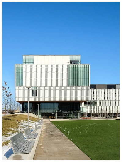 Architectural Photography - Modern university architecture in the winter.
