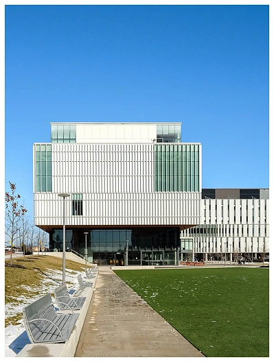 Architectural Photography - Modern university architecture in the winter.