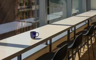 High-quality architectural photography by a professional interior photographer, showcasing office design.