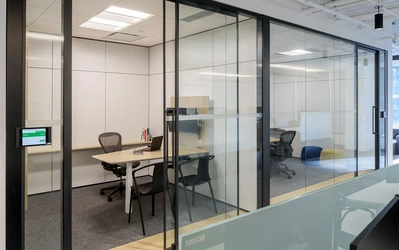 High-quality architectural photography by a professional interior photographer, showcasing office design.