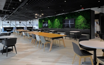 High-quality architectural photography by a professional interior photographer, showcasing workplace and office design.