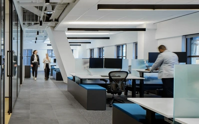 High-quality architectural photography by a professional interior photographer, showcasing office design.