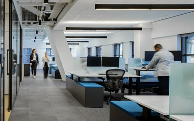 High-quality architectural photography by a professional interior photographer, showcasing office design.