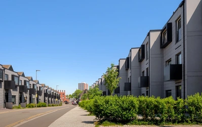 Stunning architectural photography of a housing development project, captured by a professional interior design and architectural photographer.