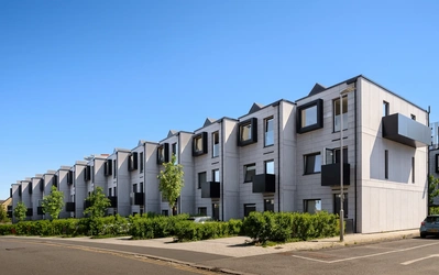 Stunning architectural photography of a housing development project, captured by a professional interior design and architectural photographer.