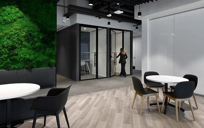 High-quality architectural photography by a professional interior photographer, showcasing workplace and office design.