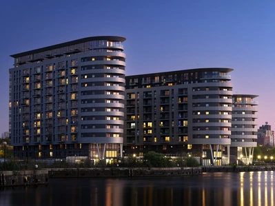 Stunning architectural photography of a housing development, captured by a professional interior design and architectural photographer.