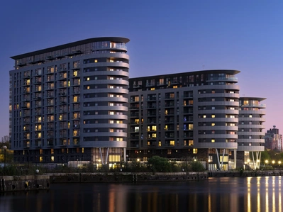 Stunning architectural photography of a housing development, captured by a professional interior design and architectural photographer.