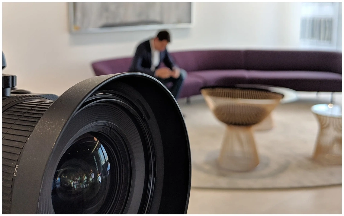Close-up of a cameral lens