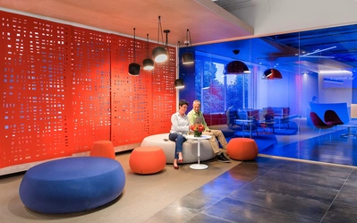 High-quality architectural photography by a professional interior photographer, showcasing office design.
