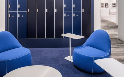 High-quality architectural photography by a professional interior photographer, showcasing workplace and office design.