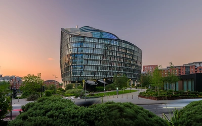 Stunning architectural photography of a mixed-use development project, captured by a professional interior design and architectural photographer.