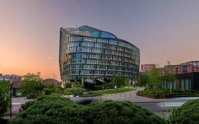 Stunning architectural photography of a mixed-use development project, captured by a professional interior design and architectural photographer.