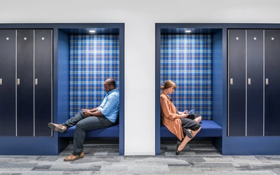 High-quality architectural photography by a professional interior photographer, showcasing workplace and office design.