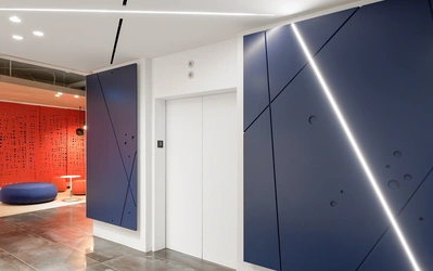 High-quality architectural photography by a professional interior photographer, showcasing office design.
