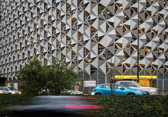 Contemporary commercial garage façade – architectural photographer Manchester