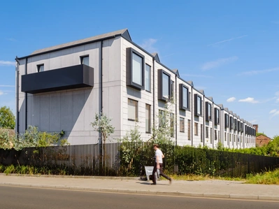 Stunning architectural photography of a housing development, captured by a professional interior design and architectural photographer.