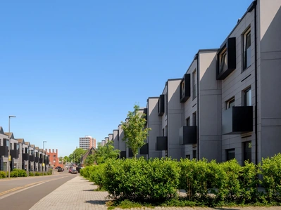 Stunning architectural photography of a housing development, captured by a professional interior design and architectural photographer.