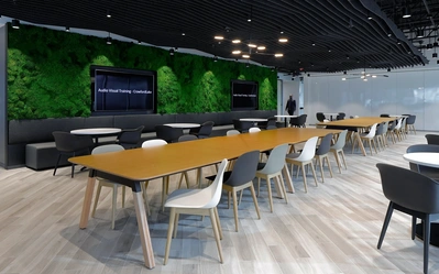 High-quality architectural photography by a professional interior photographer, showcasing workplace and office design.