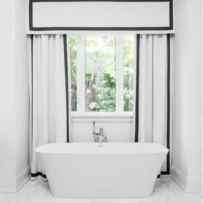 Product photography showcasing a sleek bathtub with a view, adding luxury and sophistication to the modern bathroom.