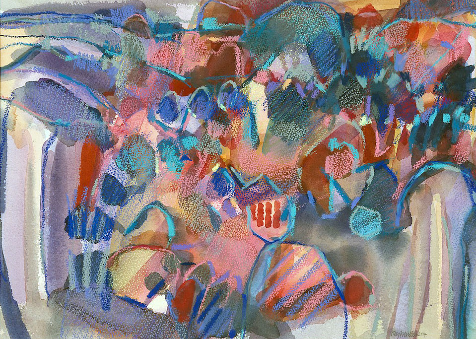 BOUQUET, 2014, WATERCOLOUR AND CRAYON
46X33CM