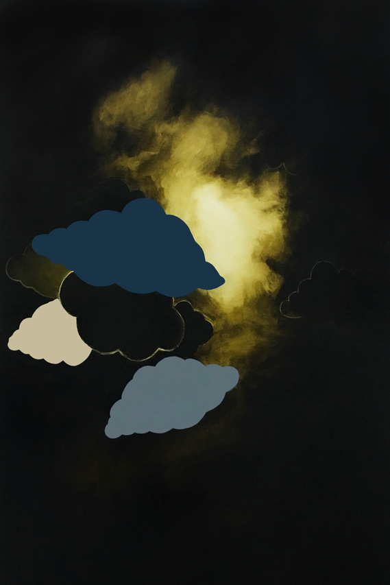 Fabio Deronzier - Etude de nuage n76 (2019) huile sur toile - 195 x 130 cm