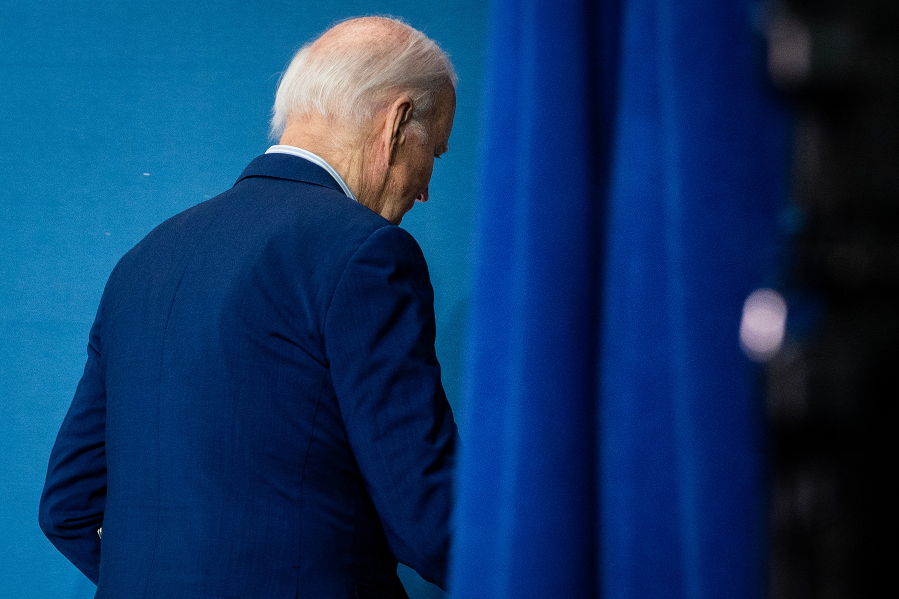 DC-Biden. President Joe Biden exits after delivering remarks at the Stonewall National Monument Visitor Center Opening Ceremony in New York, New York, on Friday, June 28, 2024. (Photo by Haiyun Jiang for The New York Times)