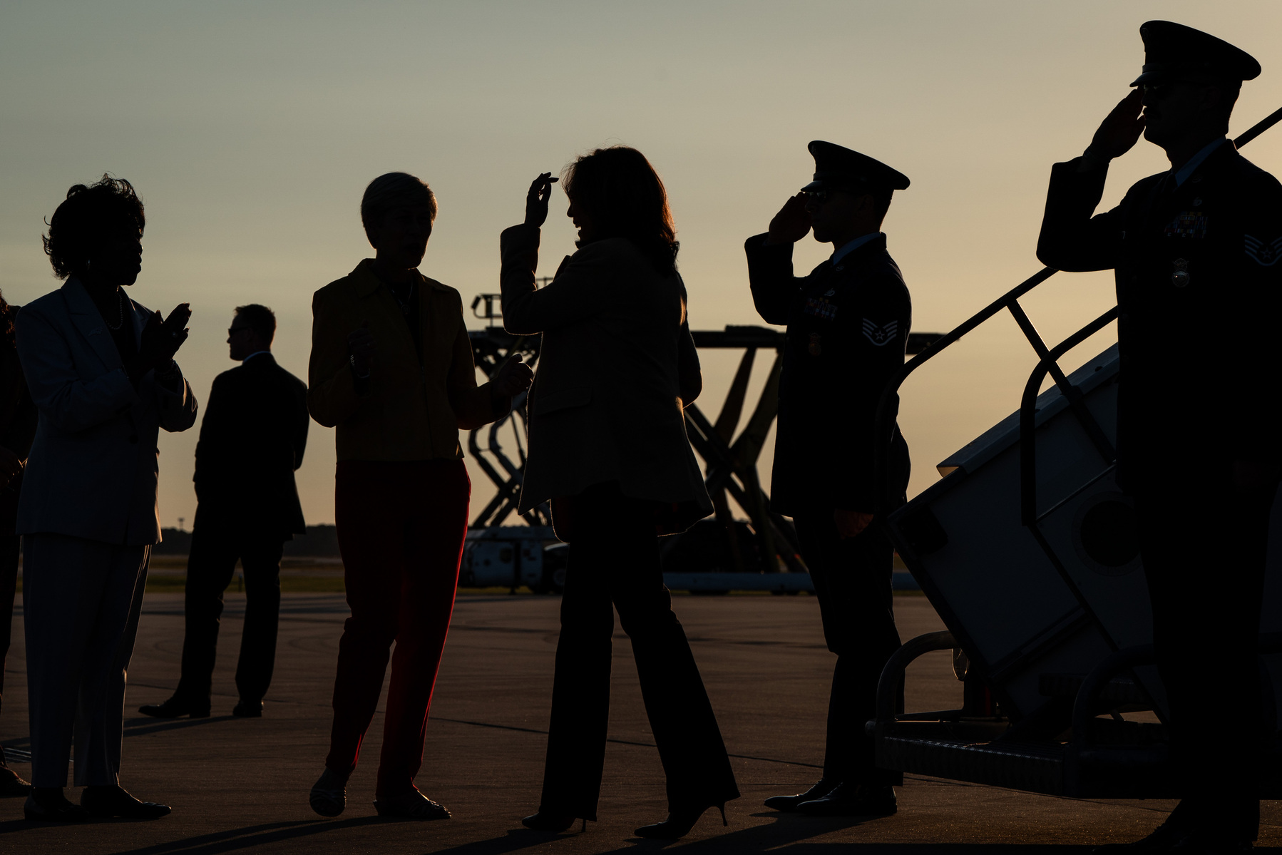 HARRIS. Vice President Kamala Harris arrives in Raleigh, North Carolina, on Saturday, Oct. 12, 2024. (Photo by Haiyun Jiang for The New York Times)