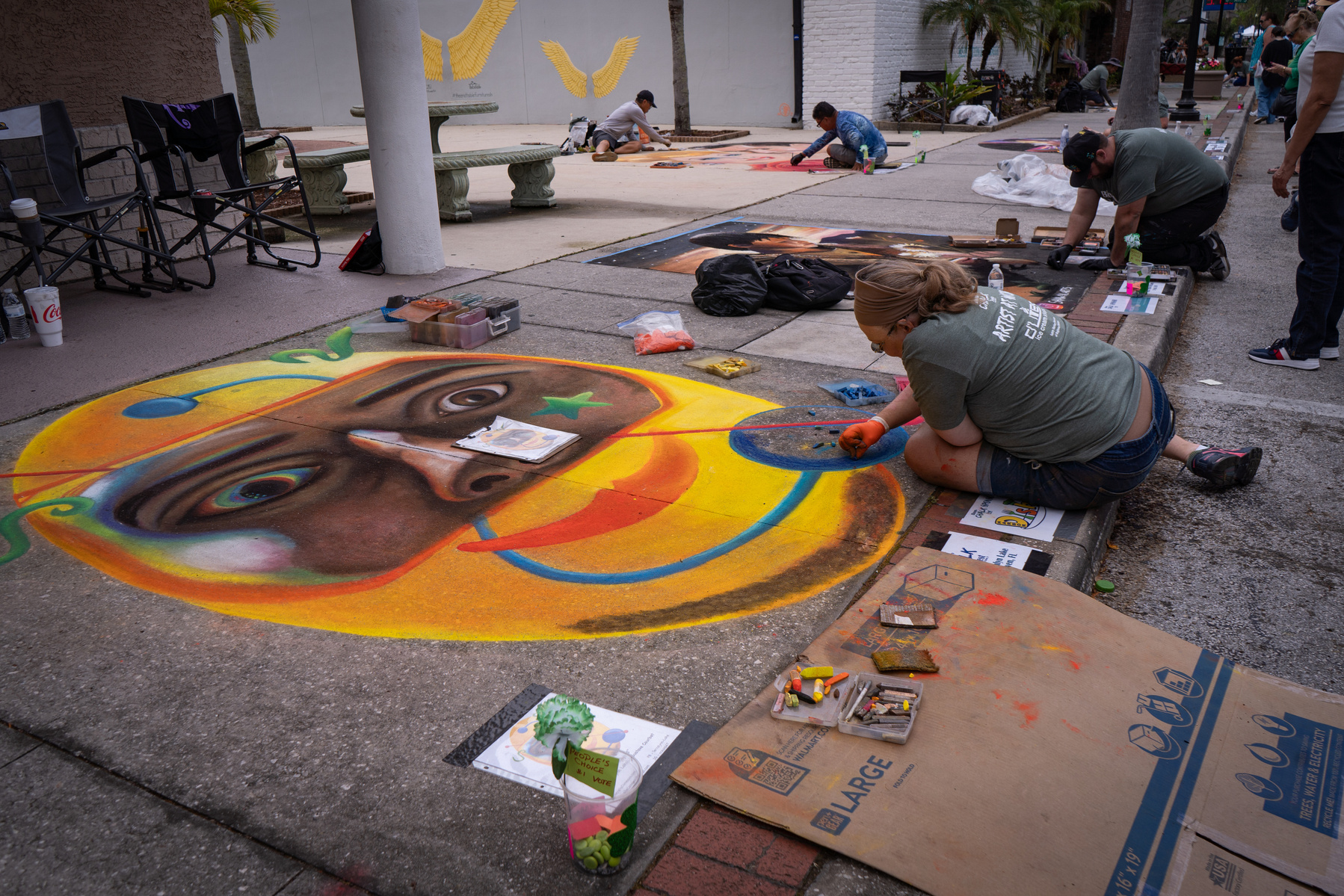 Bloom n chalk festival, Safety Harbor, Florida, annual chalk art festival