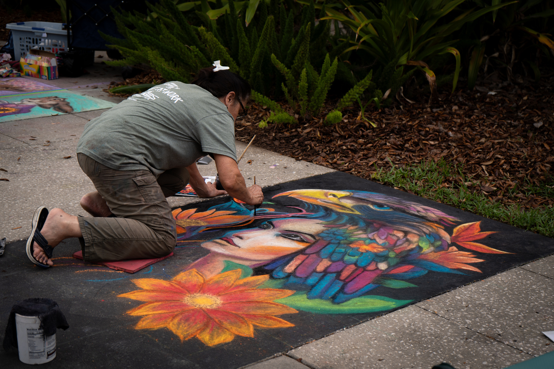 Bloom n chalk festival, Safety Harbor, Florida, annual chalk art festival